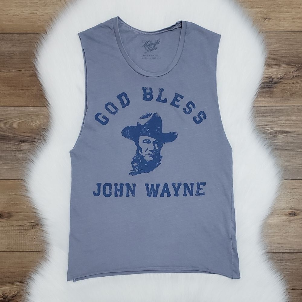 NWOT Midnight Rider God Bless John Wayne Muscle Tee Size Extra Small